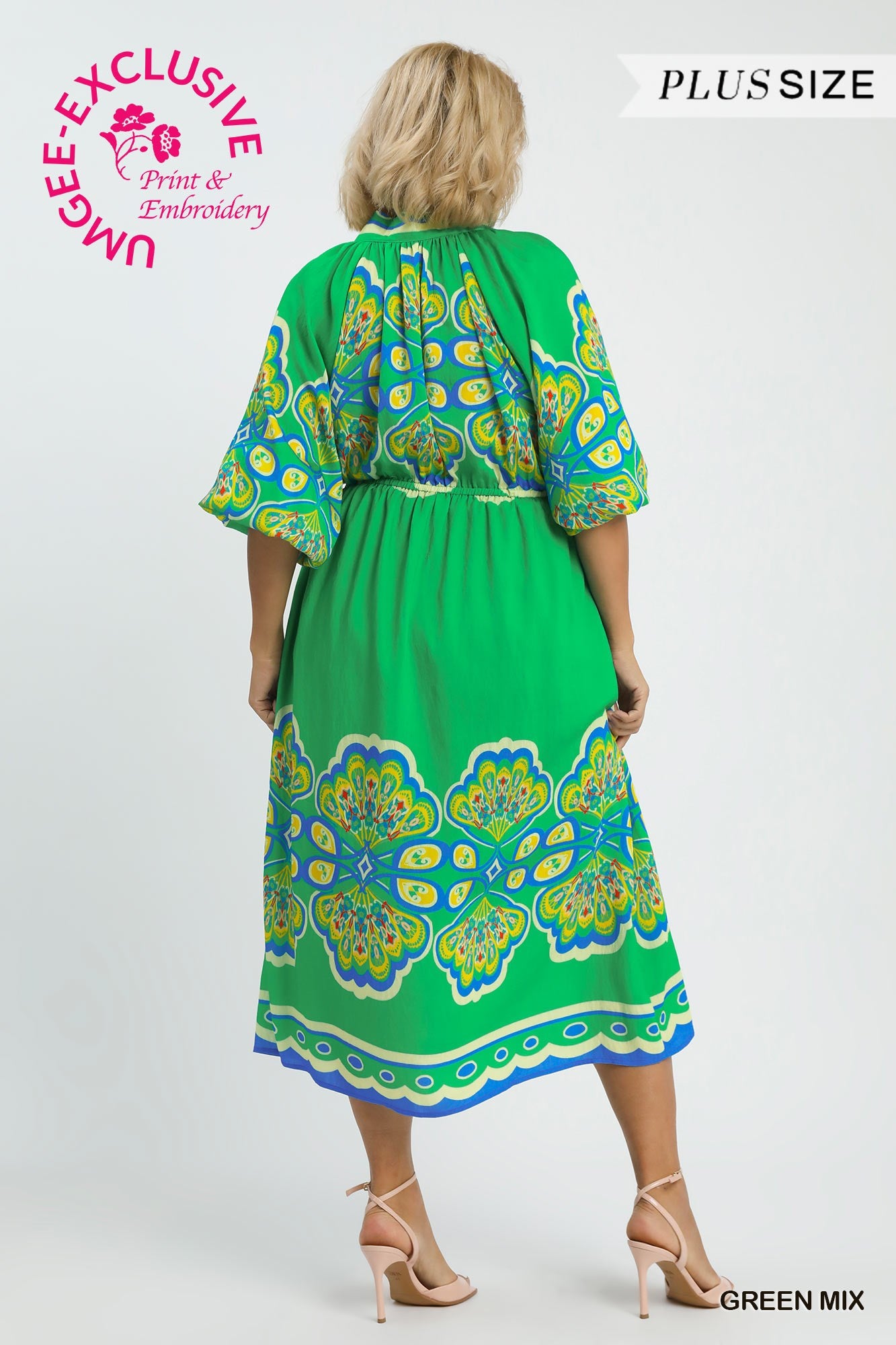 Green Mix Midi Dress
