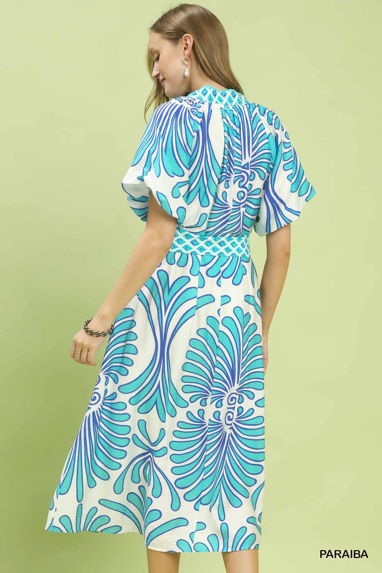 Bold Geo Floral Belted Maxi Dress