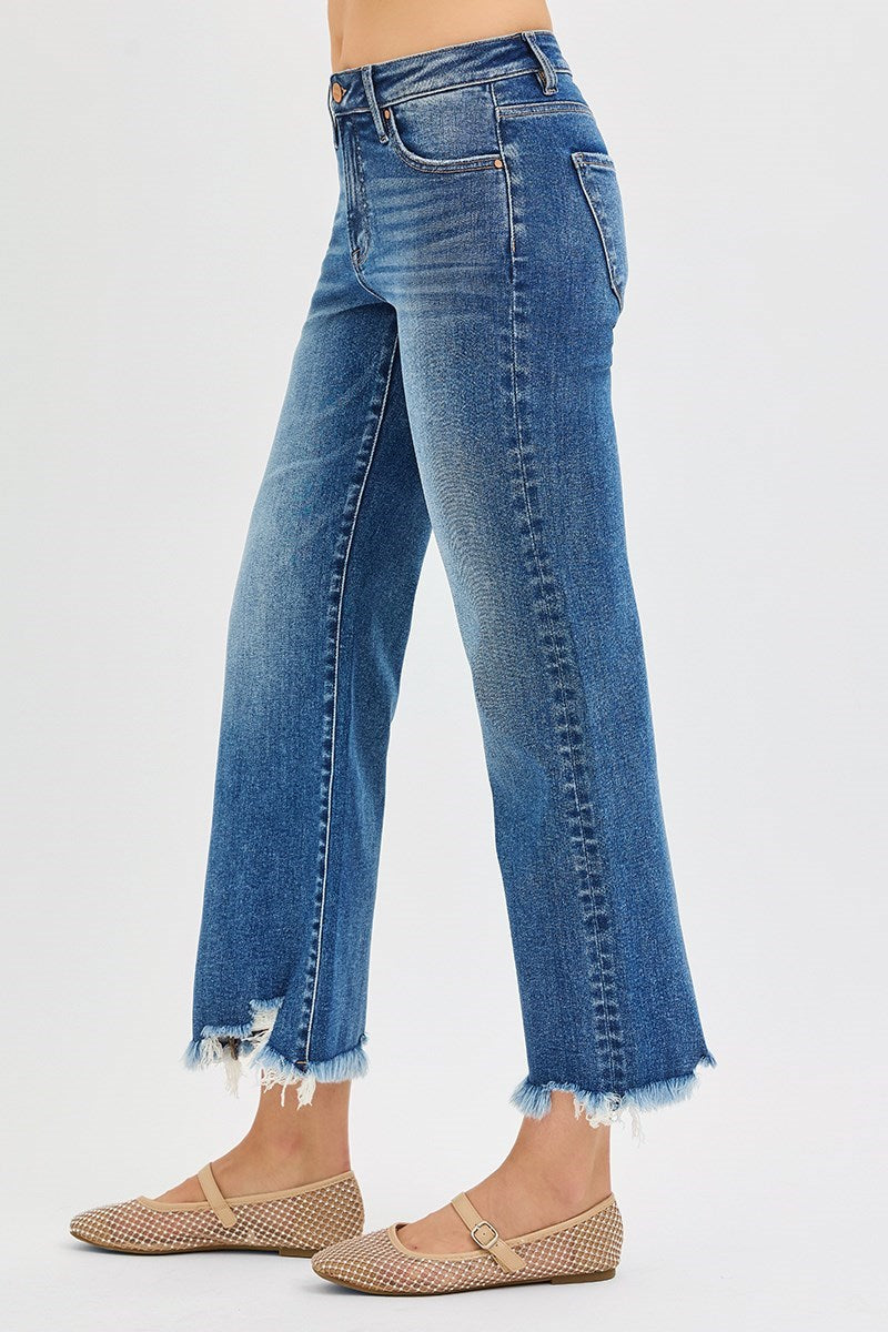 Risen: #37 Mid Rise Crop Straight Jeans
