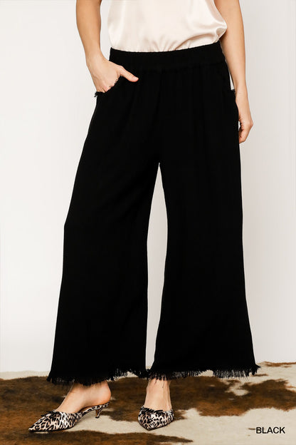 Linen Cropped Pants: Umgee