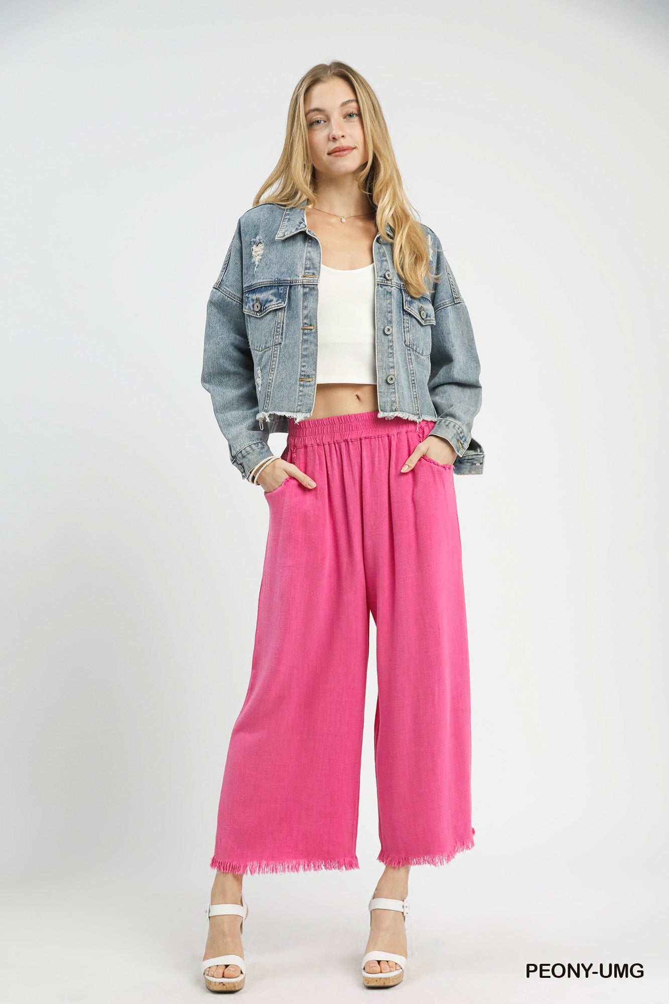 Linen Cropped Pants: Umgee