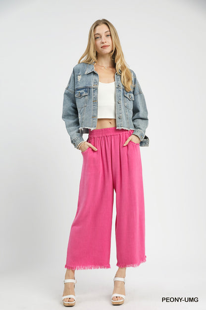 Linen Cropped Pants: Umgee