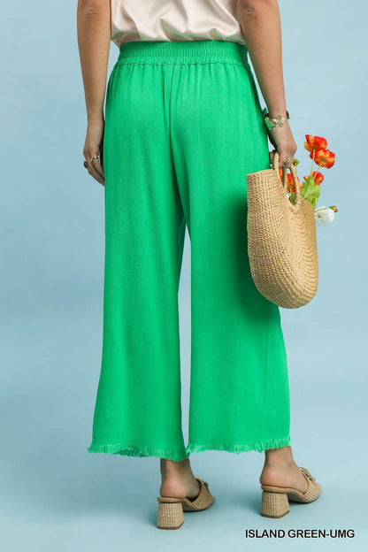 Linen Cropped Pants: Umgee
