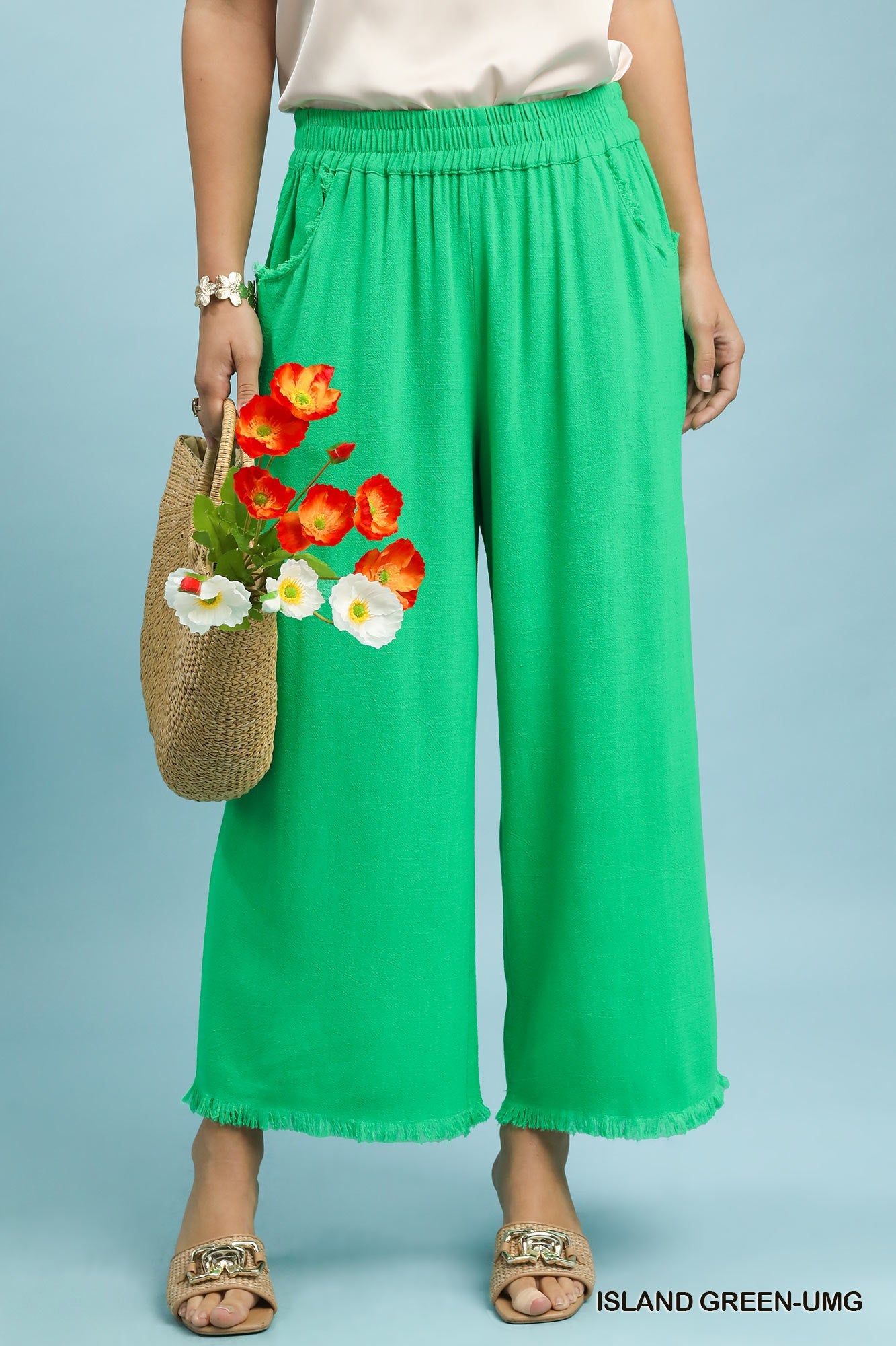 Linen Cropped Pants: Umgee