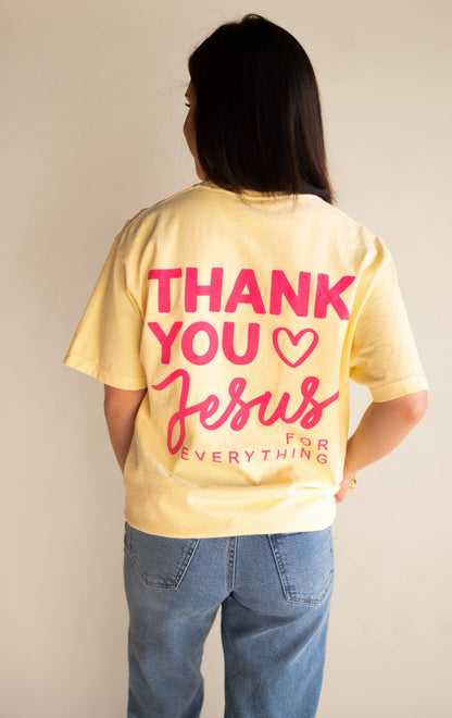 Thank You Jesus Tee - Butter | Women's Christian Tee 
