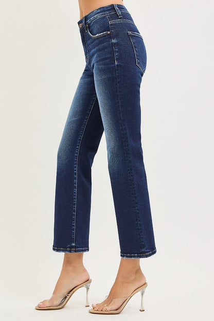 Risen: #61 Tummy Control High Rise Crop Bootcut Jeans