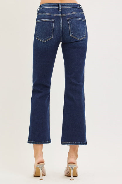 Risen: #61 Tummy Control High Rise Crop Bootcut Jeans