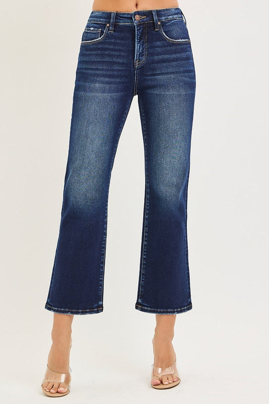 Risen: #61 Tummy Control High Rise Crop Bootcut Jeans
