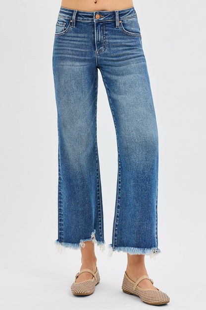 Risen: #37 Mid Rise Crop Straight Jeans