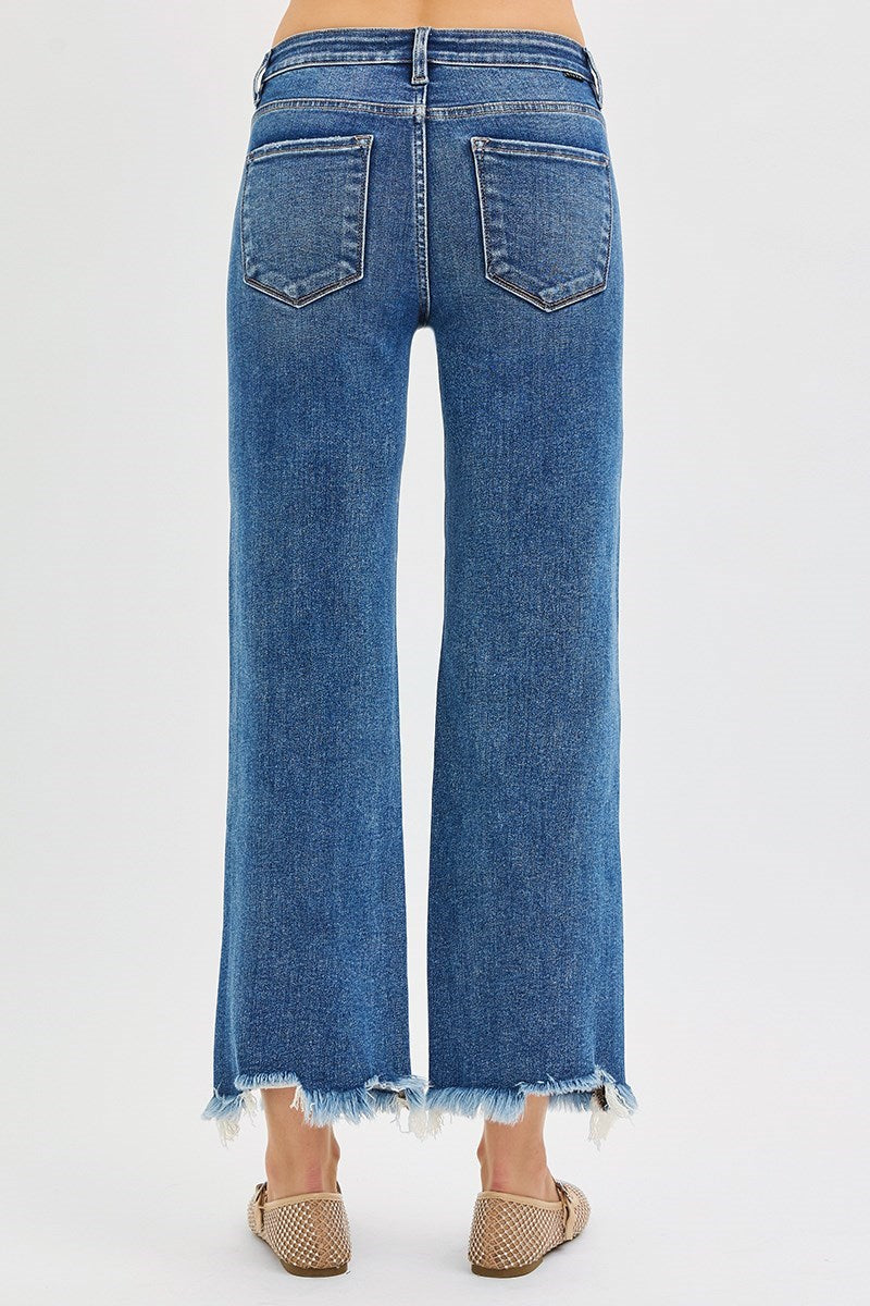 Risen: #37 Mid Rise Crop Straight Jeans