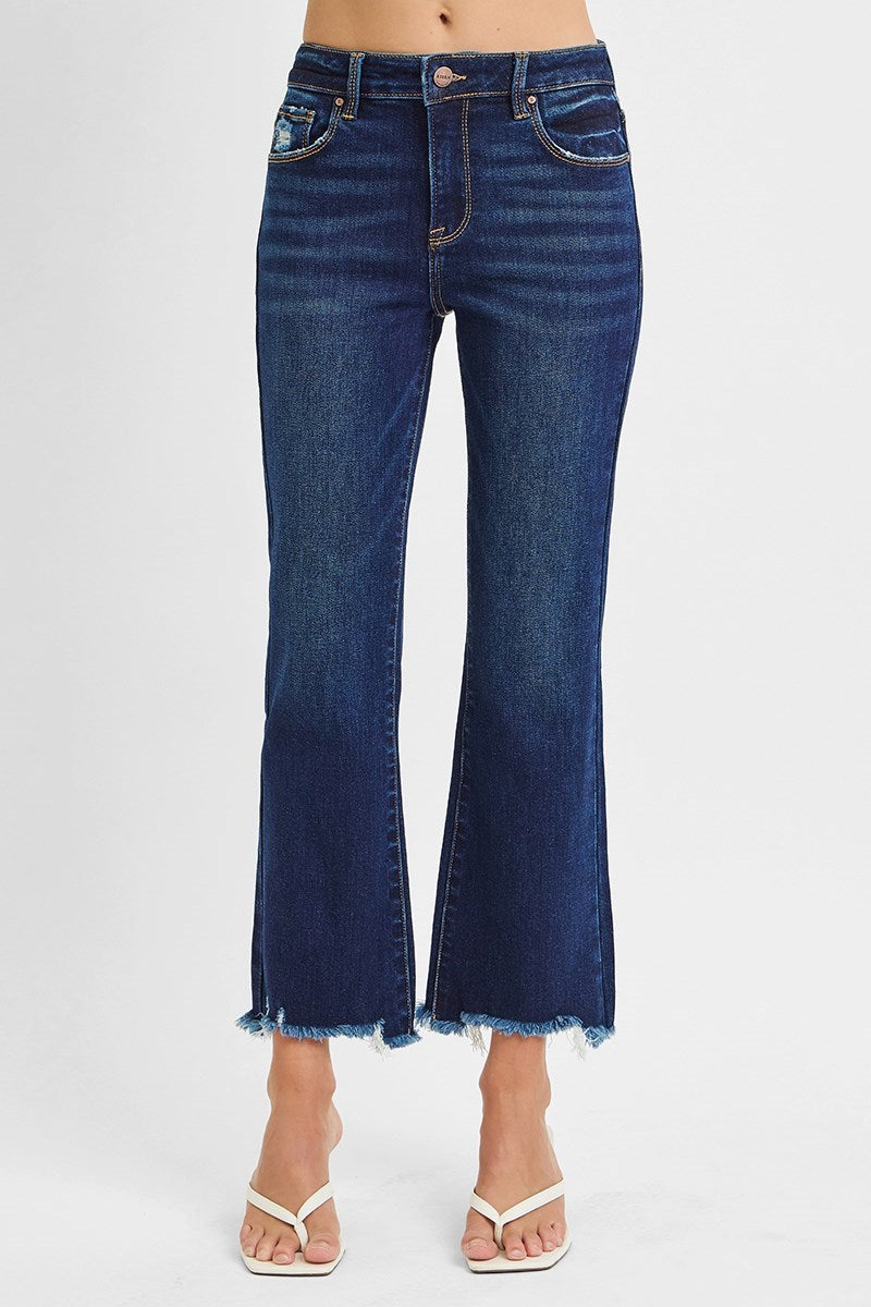 Risen: #05 High Rise Crop Straight Slim Jeans
