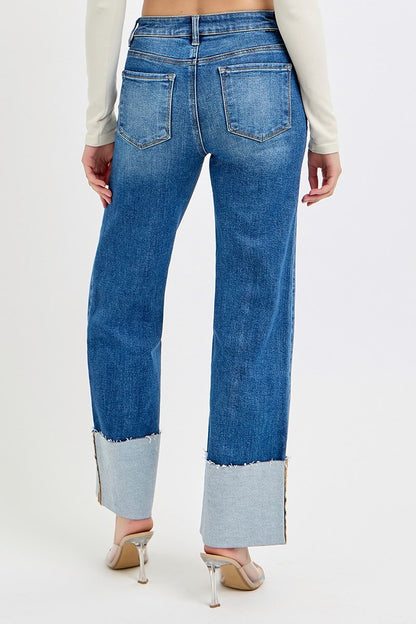 Risen: #19 High Rise Ankle Wide Cuffed Jeans