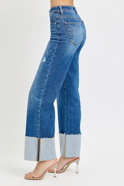 Risen: #19 High Rise Ankle Wide Cuffed Jeans