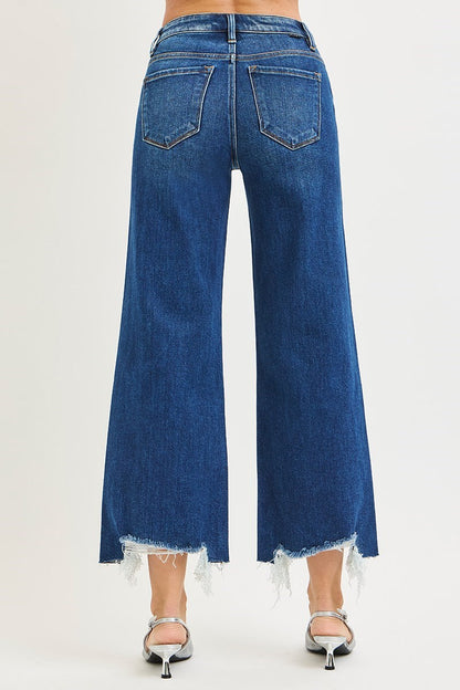 Risen: #78 High Rise Crop Wide Leg Jeans