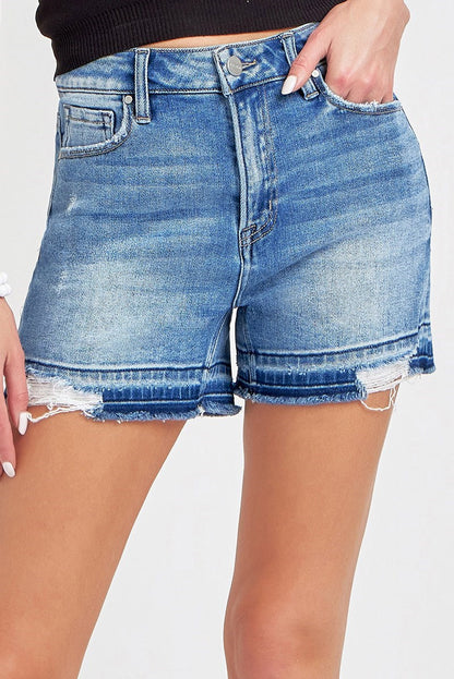 Risen Medium Dark High Rise Shorts (6244)