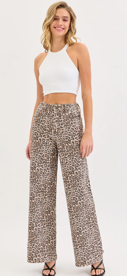 Cello Leopard High Rise Jeans
