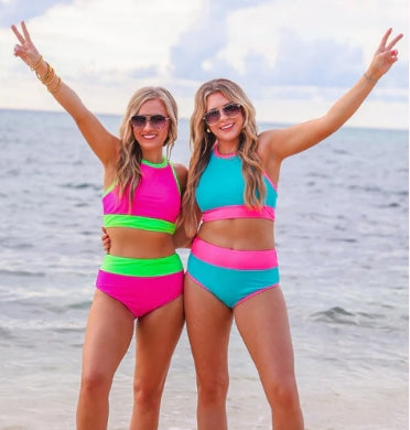 2pc Blue/Pink Swimsuit